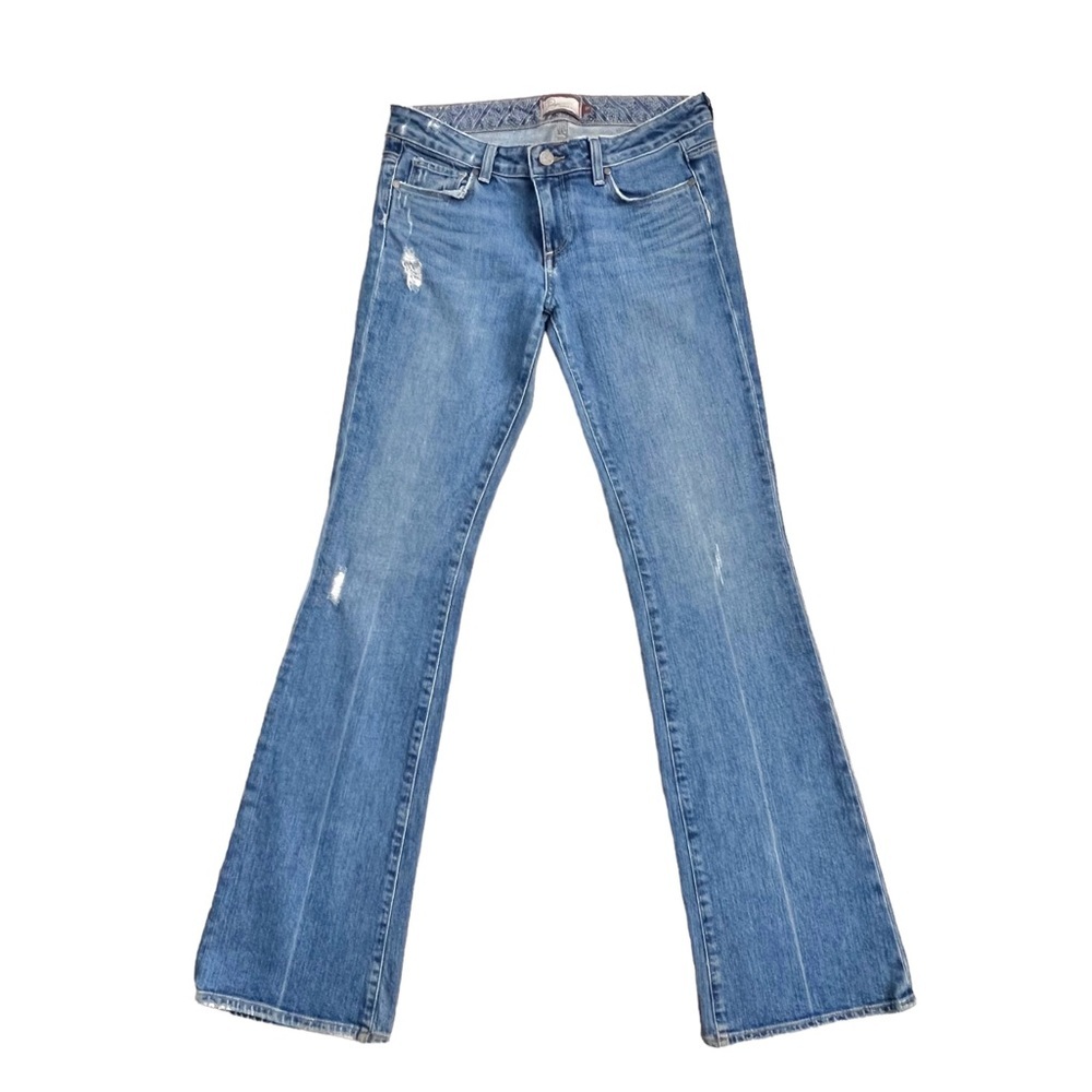 PAIGE Denim Hollywood Hills Y2K Vintage Low Rise Bootcut Medium Blue Wash